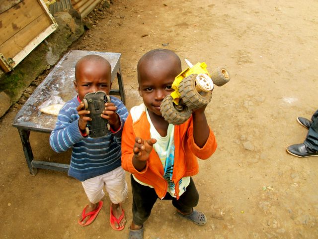 Kids in Kibera With Toy Cars