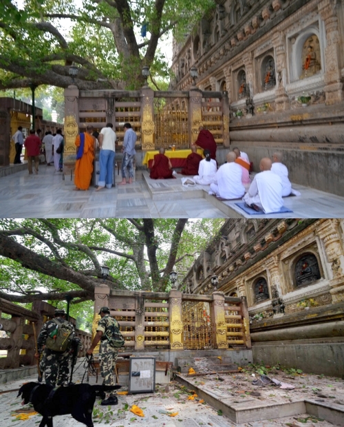 Before And After Image Of The Bodhgaya Bombing